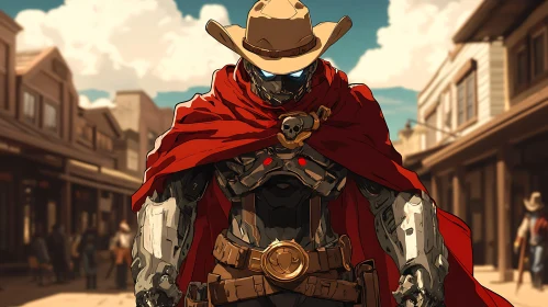 Cyborg Cowboy in Western Setting