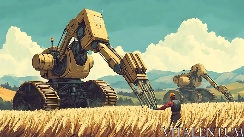 AI ART Futuristic Agriculture: Robots in the Field