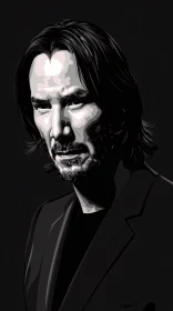 Keanu Reeves in Monochrome