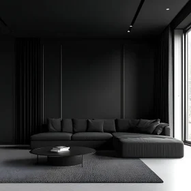 Monochrome Minimalist Living Room