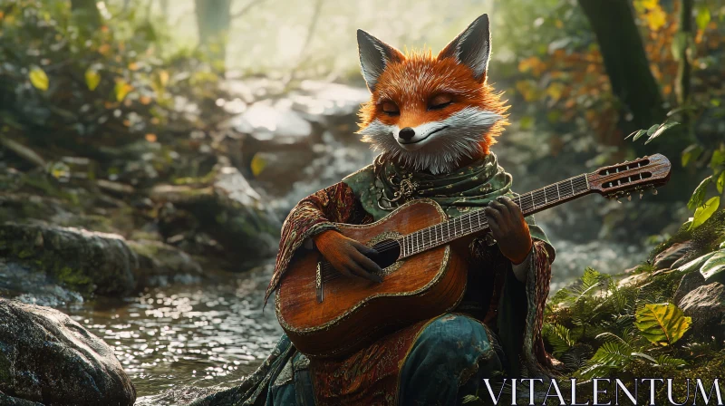 Woodland Fox Musician AI Image