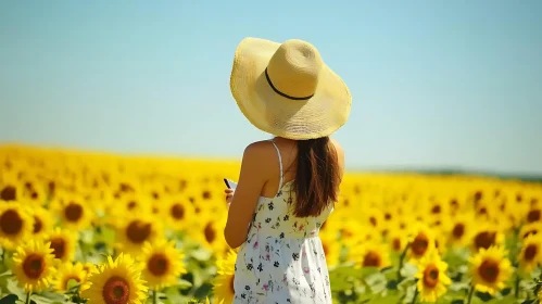 Girl in a Sunflower Meadow