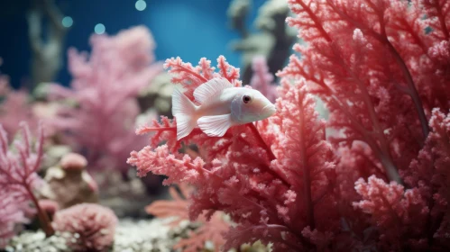 Fish Amidst Coral Reef in Aquarium - An Artistic Representation