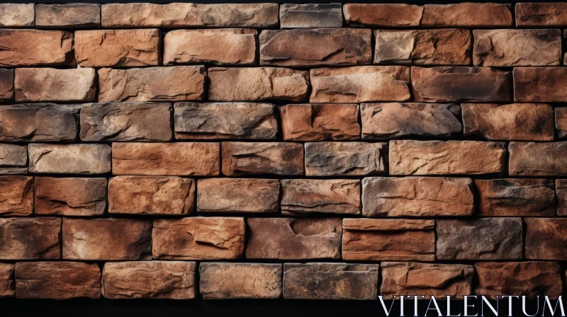 Handcrafted Stone Wall in Dark Bronze and Orange Hues AI Image