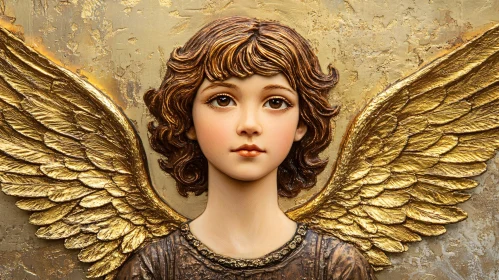 Golden Angel with Brown Hair