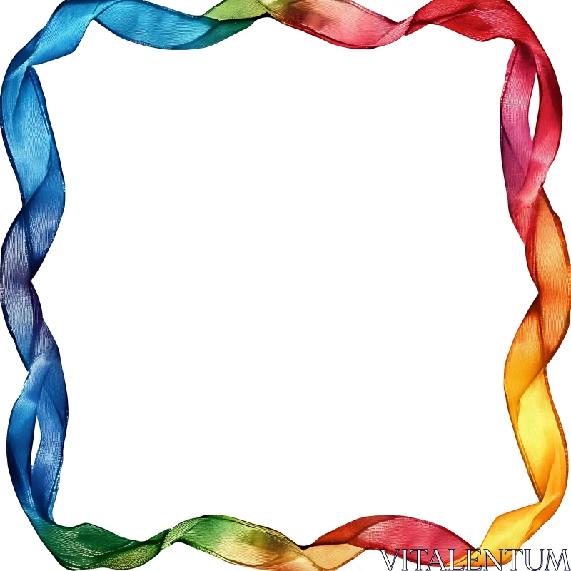 Colorful Ribbon Border Image AI Image