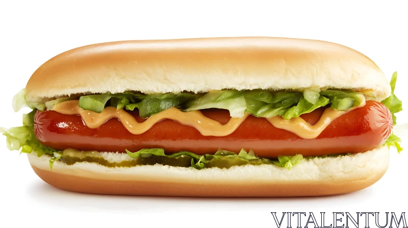 Classic Hot Dog in a Soft Bun AI Image