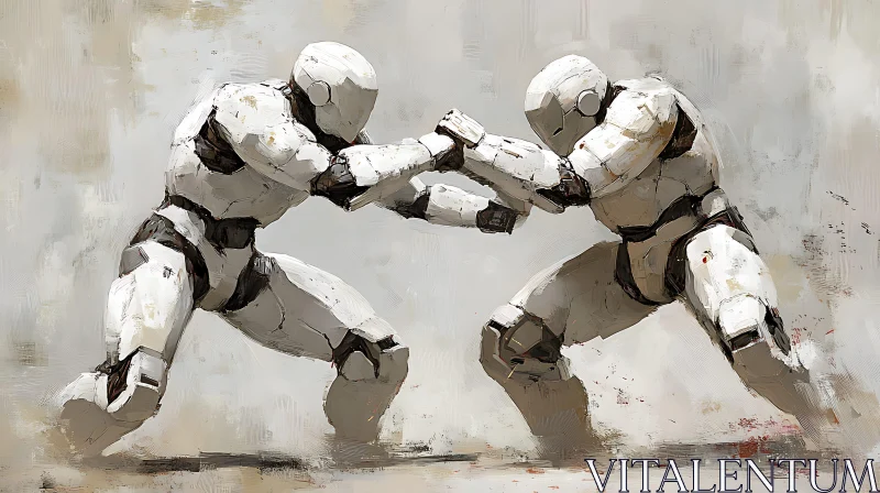 Mechanical Combat: Droids in a Fight AI Image