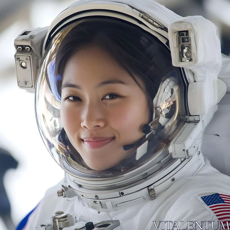 Confident Woman Astronaut Portrait AI Image