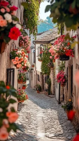 Charming Street with Flower Decorations