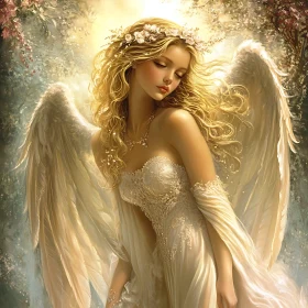 Serene Angel in Dreamlike Setting