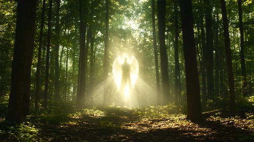 Radiant Angel in the Mystical Forest