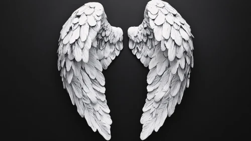 Elegant White Wings Art Piece