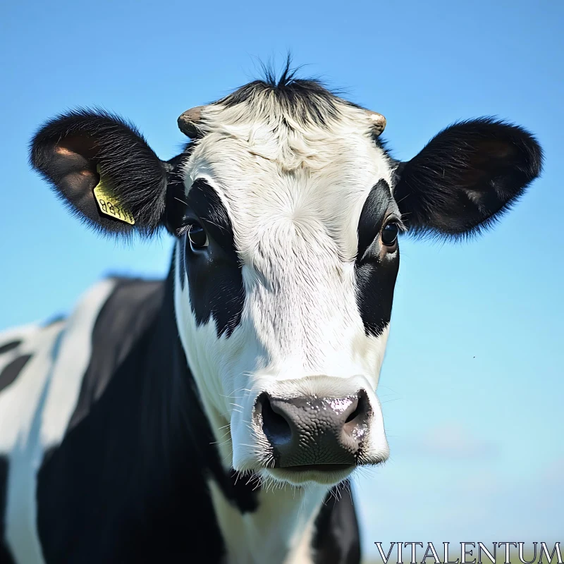 Close-Up of a Dairy Cow AI Image