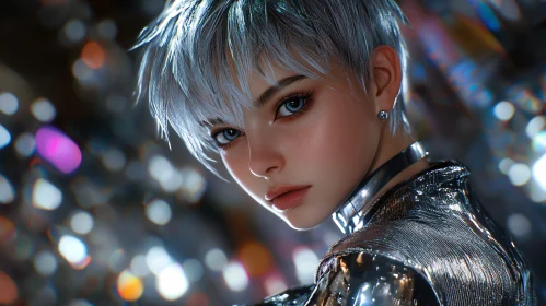 Cyberpunk Glamour: Metallic and Bokeh