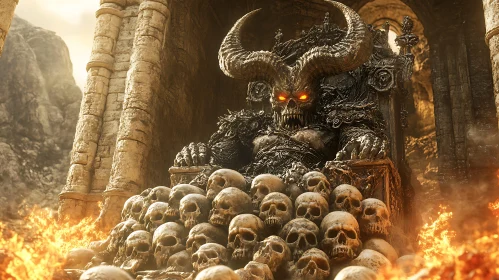 Demon on Throne of Skulls