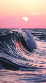 Sunset Wave with Reflections