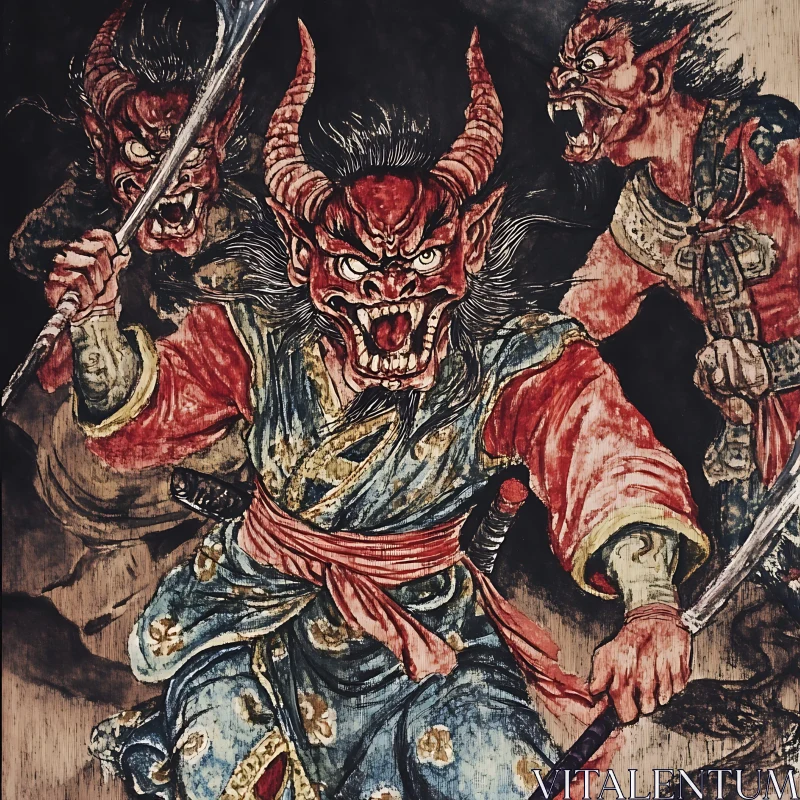 AI ART Demonic Warriors in Ancient Battle