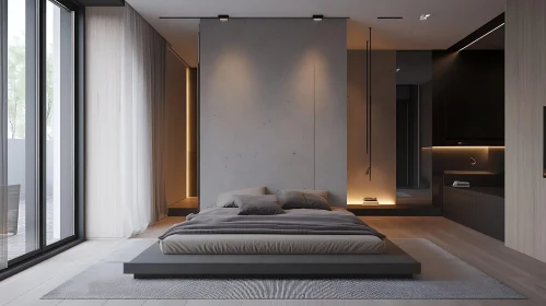 Minimalist Grey Bedroom Interior Design