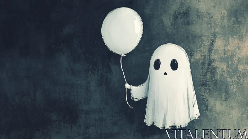 AI ART Ethereal Ghost and Balloon Illustration