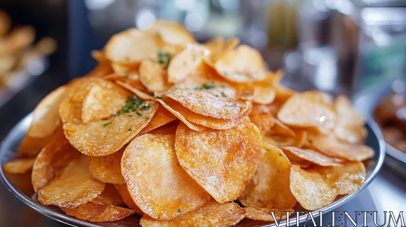 Tasty Golden Potato Chips AI Image