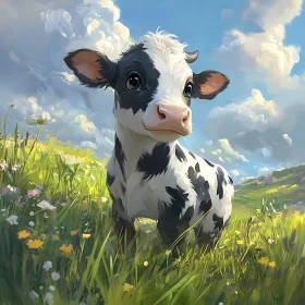 Black and White Calf Portrait