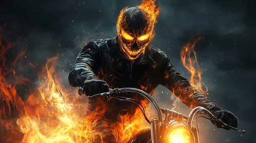 Skull Rider on Motorcycle