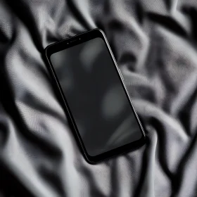 Modern Mobile Phone on Silky Textile