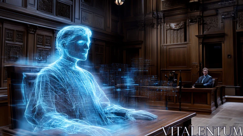 Virtual Judge in Court AI Image