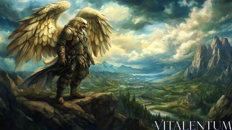 AI ART Guardian of the Valley: Eagle Warrior Art