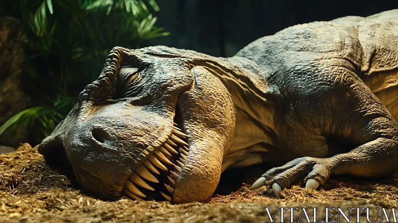 Tranquil T-Rex: A Moment of Peace AI Image