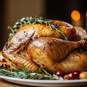 Festive Roasted Turkey with Rosemary and Berries