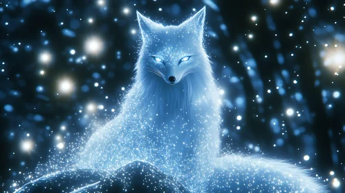 Celestial Fox Amidst Starlight