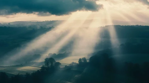 Misty Valleys Bathed in Morning Sunlight