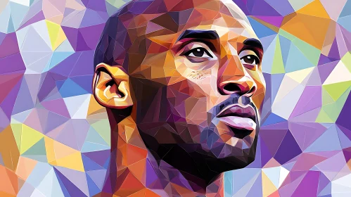 Polygonal Man Face Art