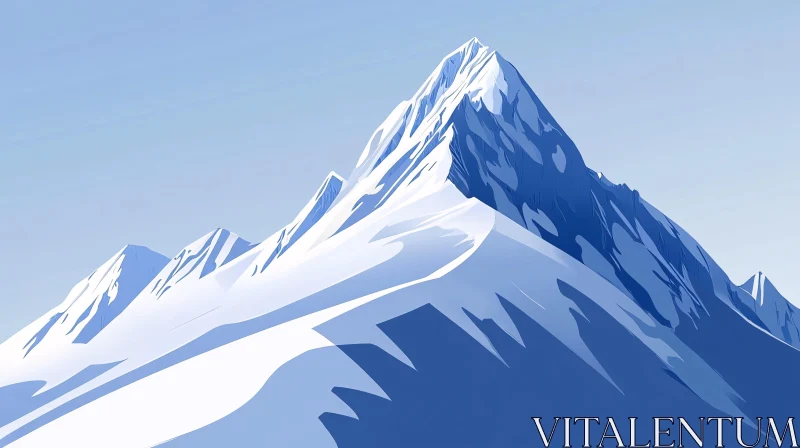 Serene Winter Mountain Landscape AI Image