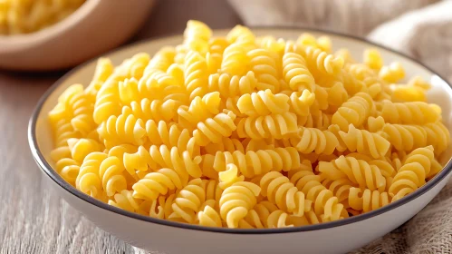 Spiral Fusilli Pasta in a Bowl Close-Up