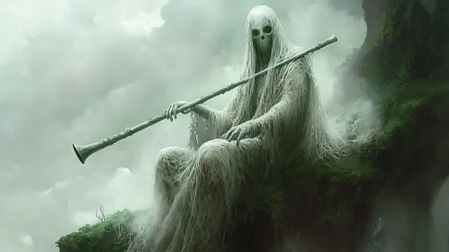 Spectral Figure with Horn in Fog