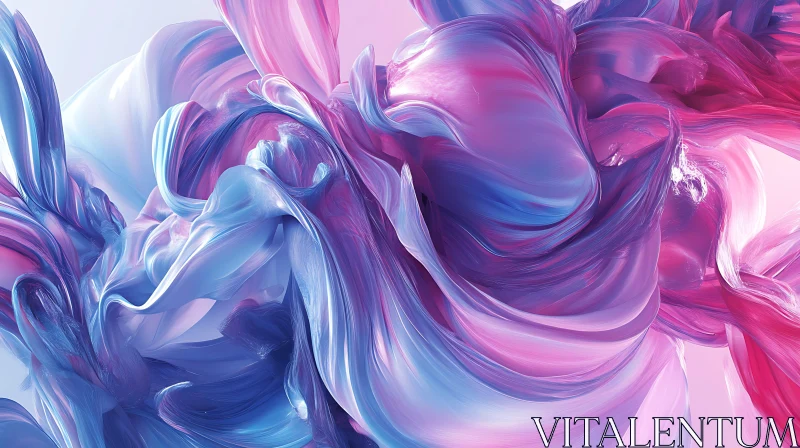 AI ART Ethereal Fluidity in Pink and Blue