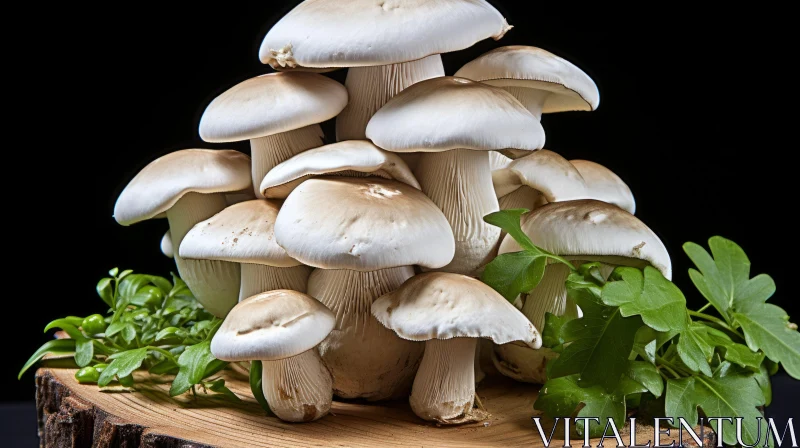 AI ART Captivating White Mushrooms in Softbox Lighting - Nature's Delight