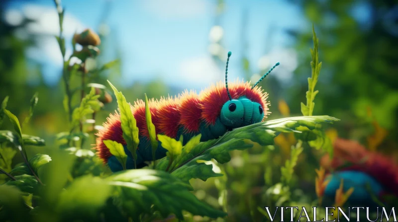 Caterpillar Animation in Grass - Rendered in Unreal Engine AI Image