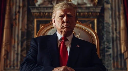 Donald Trump Portrait in a Regal Setting