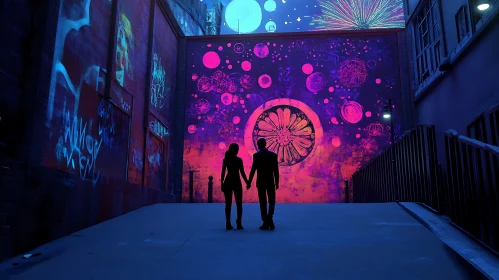 Silhouette Couple Urban Art