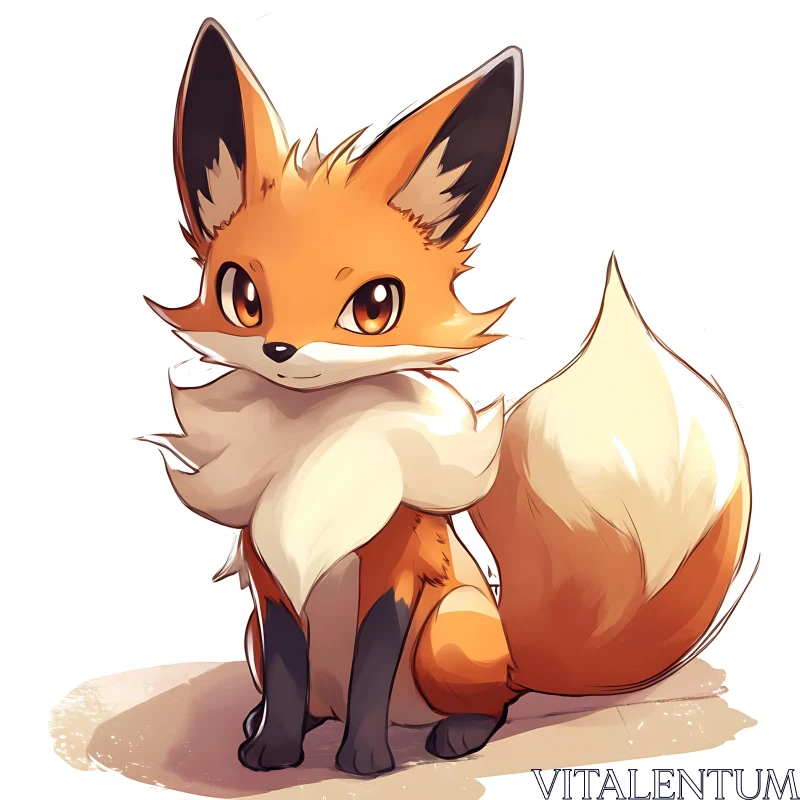 Cute Fox Cartoon Character AI Image