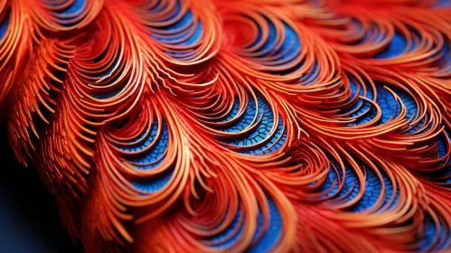 Intricate Multilayered Feather Artwork in Vibrant Colors