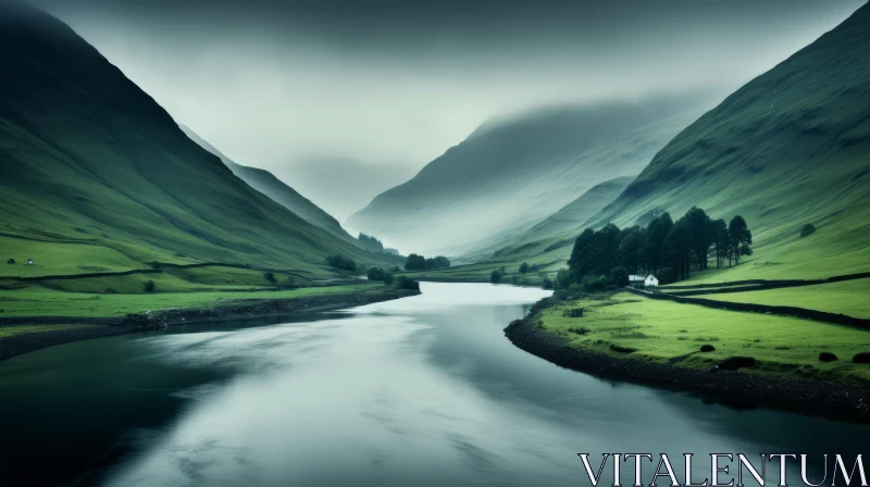 Misty Scottish Landscape: An Ode to Nature's Beauty AI Image