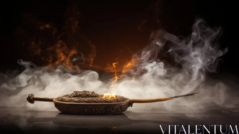 Mystical Incense Candle Smoke: An Homage to Ancient Art AI Image