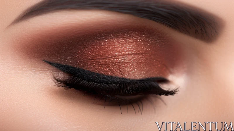 Stunning Copper Eyeshadow: Glamour and Sophistication AI Image