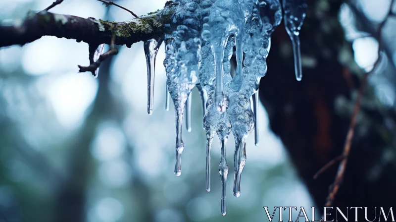Surreal Icicles: A Meld of Nature's Wonders and Artistry AI Image