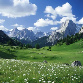 Alpine Meadow with Mountain Views